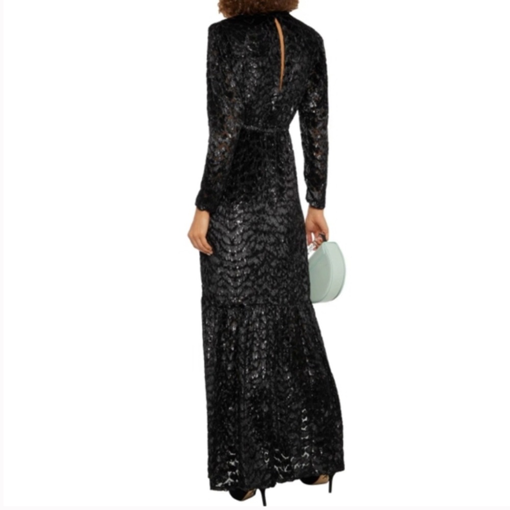 NWT ALC Gathered Metallic velvet Maxi Dress - Picture 2 of 13